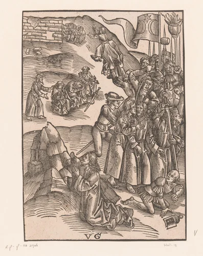 Christus wordt gevangen genomen in Getsemane by anonymous, print, 1506