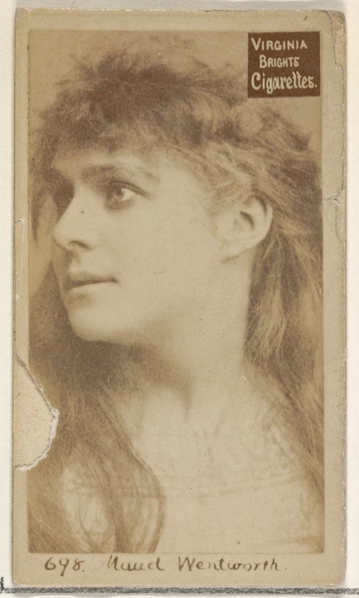 Card 698, Maud Wentworth, from the Actors and Actresses series (N45, Type 2) for Virginia Brights Cigarettes by Allen & Ginter, photograph, 1885-1891