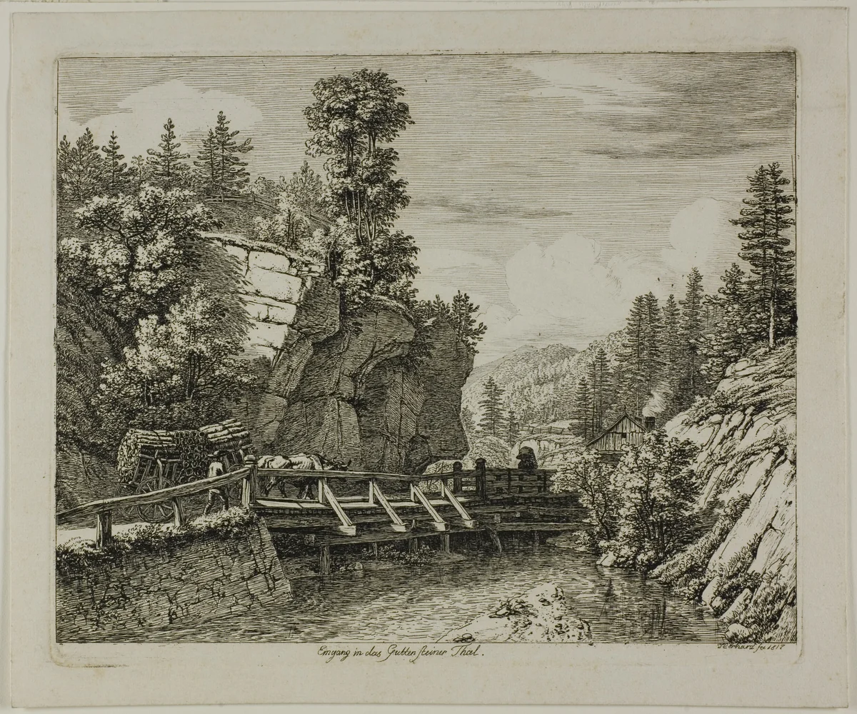 Entrance to the Guttensteiner Valley by Johann Christoph Erhard, print, 1817