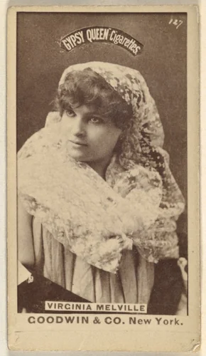 Virginia Melville, from the Actors and Actresses series (N171) for Gypsy Queen Cigarettes by Goodwin & Company, photograph, 1886-1890
