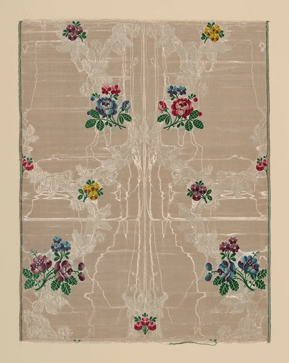 Panel by England, Spitalfields, textile, 1752-1755