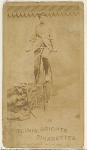 Card 35, from the Girl Cyclists series (N49) for Virginia Brights Cigarettes by Allen & Ginter, photograph, 1887