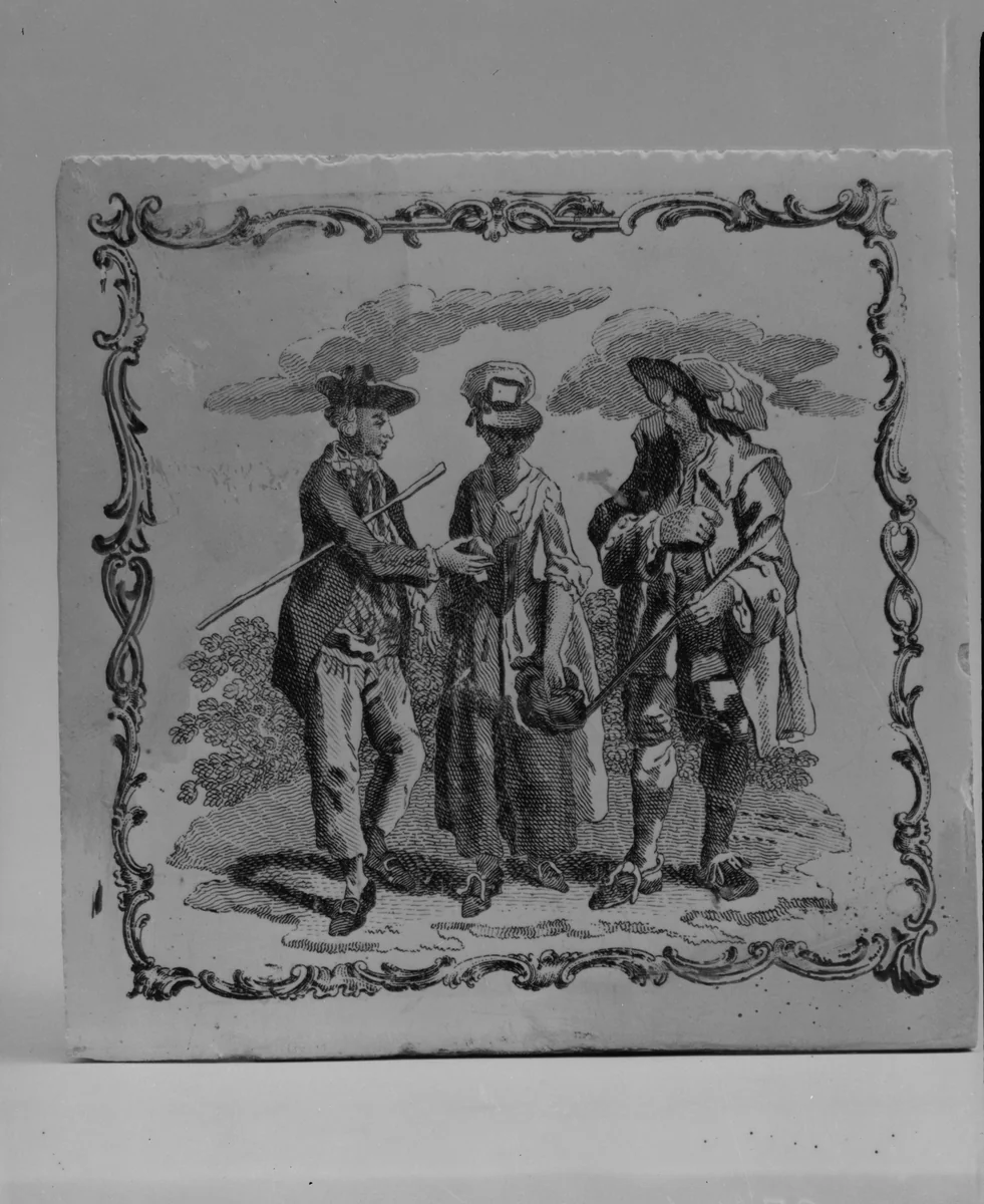 Tile by John Sadler, artwork, 1757-1761