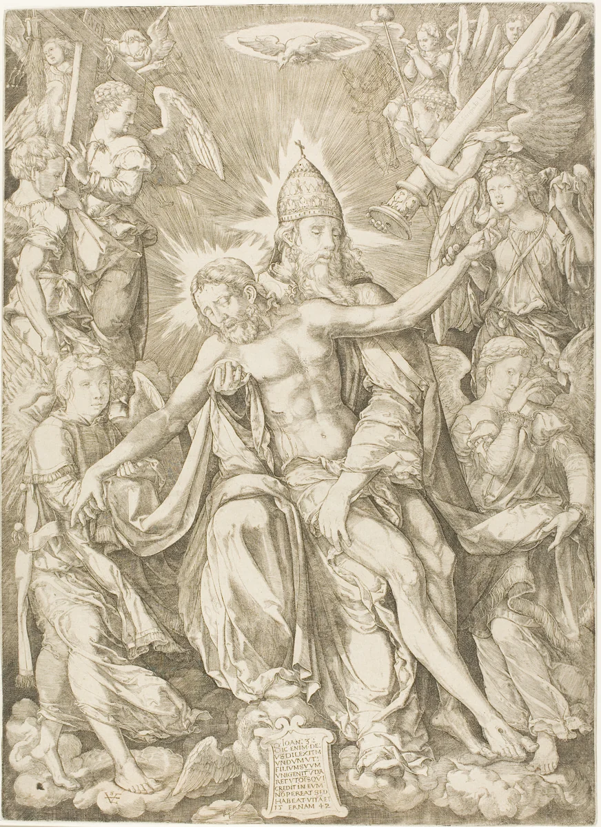 The Trinity by Johann Ladenspelder, print, 1542