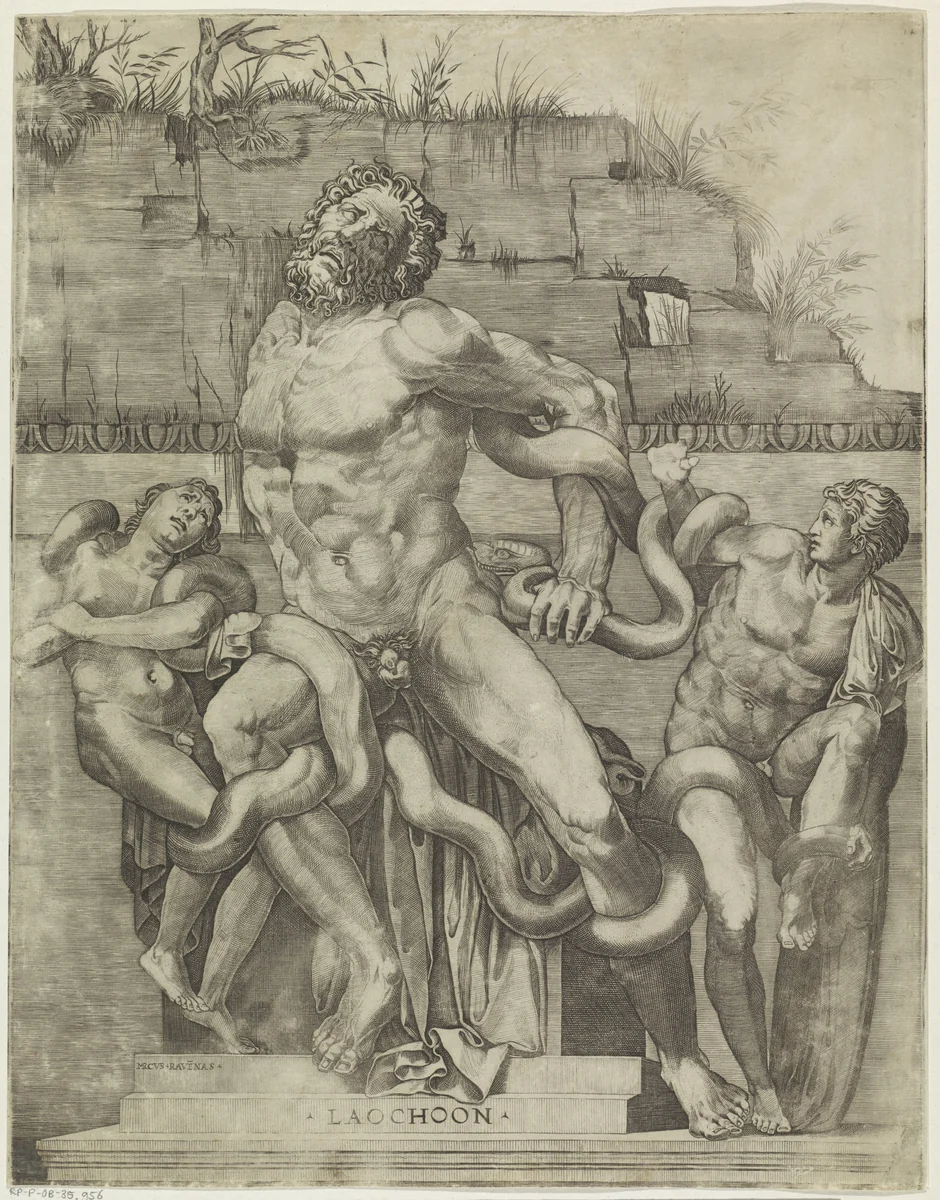 Laocoöngroep by Unknown, print, 1498-1532