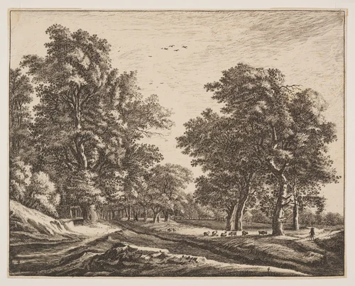 No. 4, from Six Views in the Wood of The Hague by Roelant Roghman, print, 1640-1652