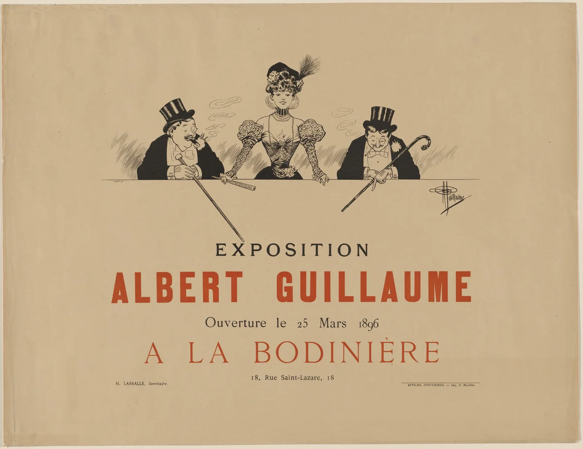 Exposition Albert Guillaume (Poster for the Salon des Cent) by Albert Guillaume, design, 1896