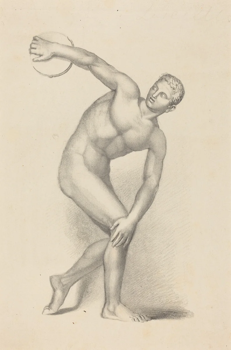 Discobulus, by Myron by James William Giles; John Flaxman, print, 1829