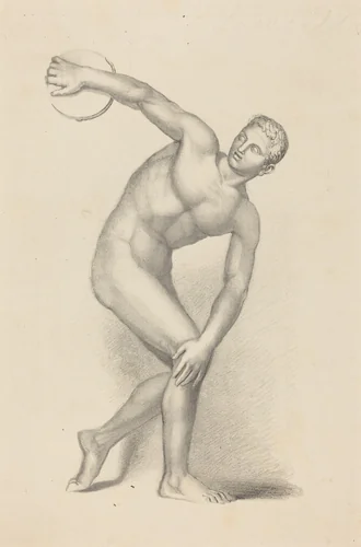 Discobulus, by Myron by James William Giles; John Flaxman, print, 1829