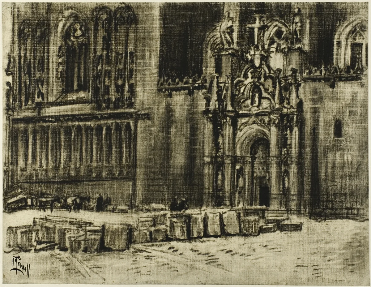 St. Juan de los Reyes, the Door and the Chains by Joseph Pennell, drawing, 1898-1908