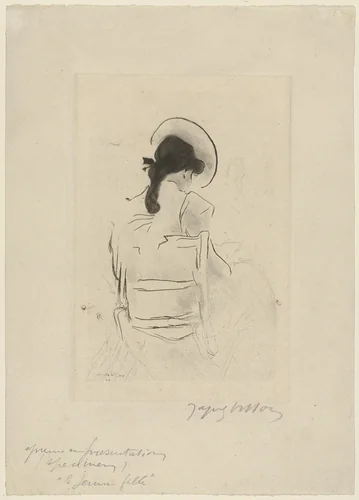 Young Girl, Back Turned by Jacques Villon, print, 1908