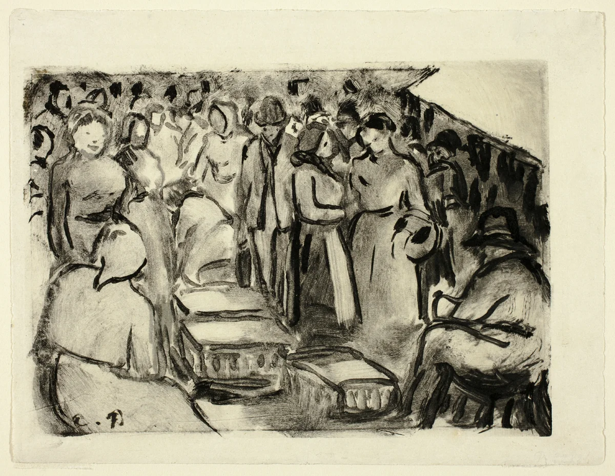 The Market by Camille Pissarro, print, 1890-1900