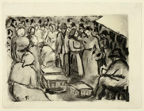 The Market by Camille Pissarro, print, 1890-1900