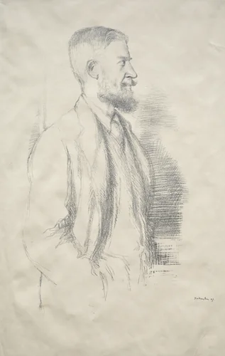 George Bernard Shaw by William Rothenstein, print, 1897