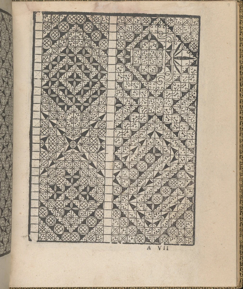 Giardineto novo di punti tagliati et gropposi per exercitio & ornamento delle donne (Venice 1554), page 4 (verso) by Matteo Pagano, book, 1554