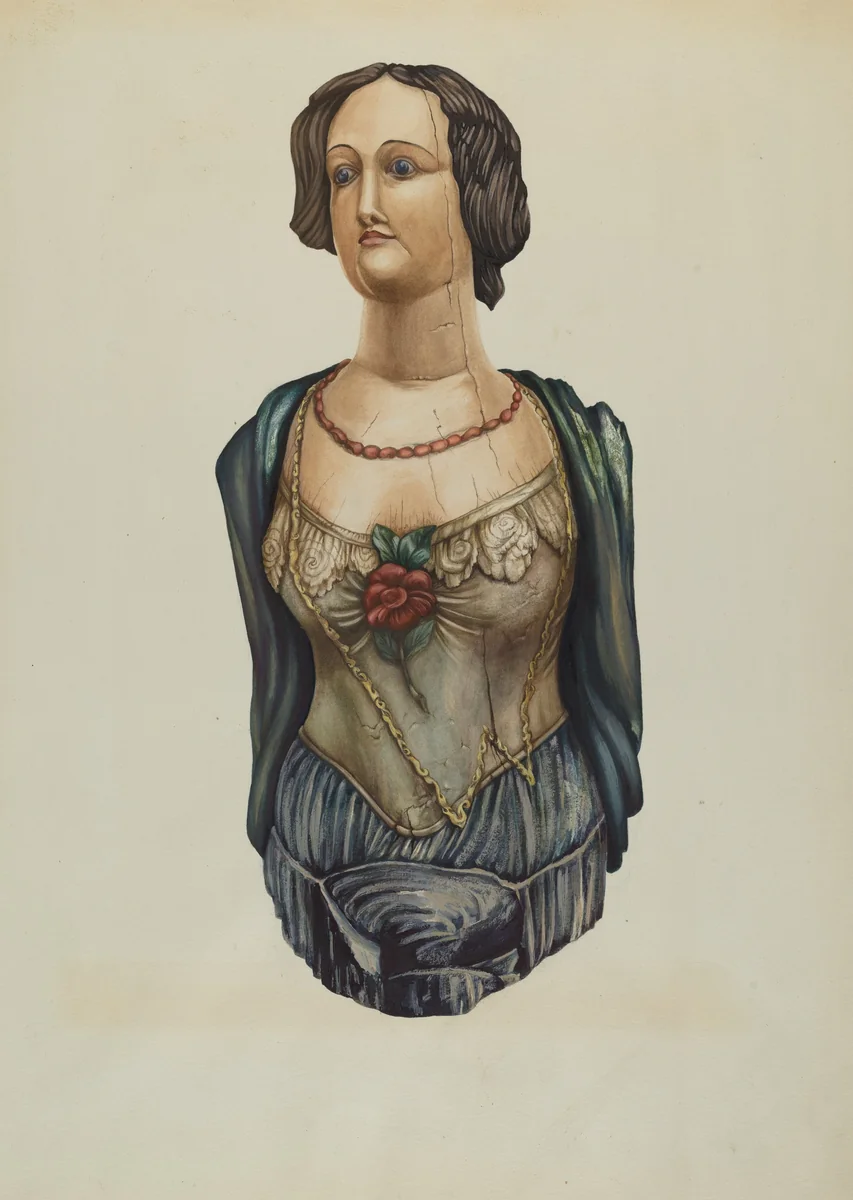 Figurehead: "Emma" by Molly H. Bodenstein, index of american design, 1938
