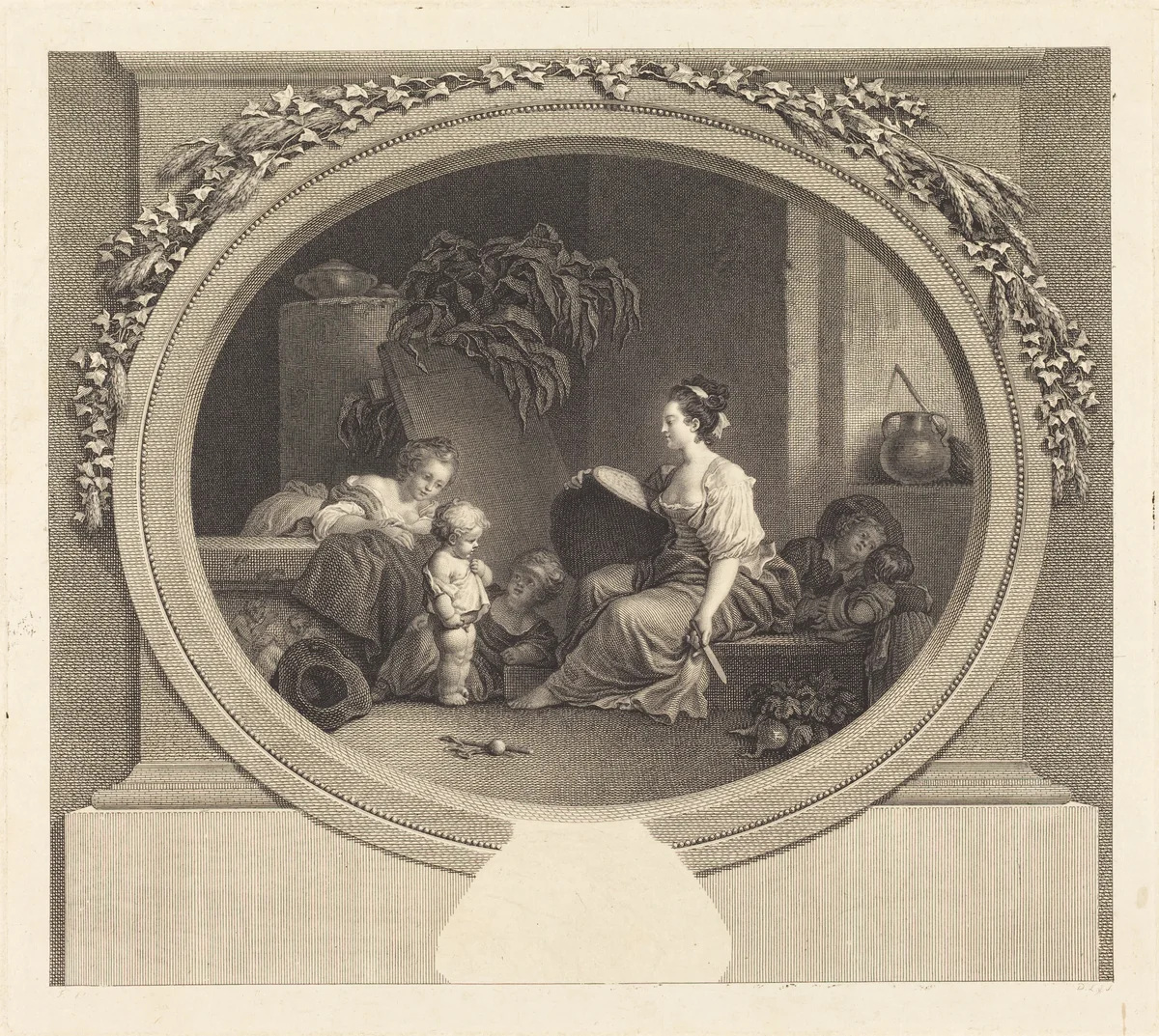 Dites donc s'il vous plait by Nicolas Delaunay; Jean Honoré Fragonard, print, 1782