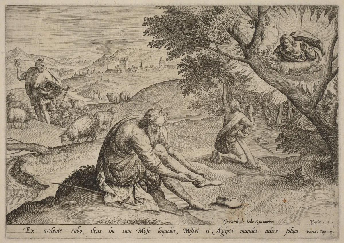 God Appearing to Moses by Jan Sadeler
Maarten van Cleef
Gerard de Jode, print, 1585