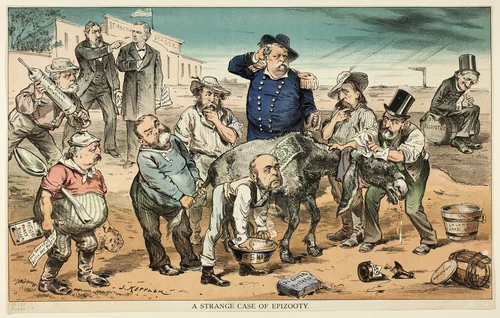 A Strange Case of Epizooty, from Puck by Joseph Keppler, print, 1858-1894
