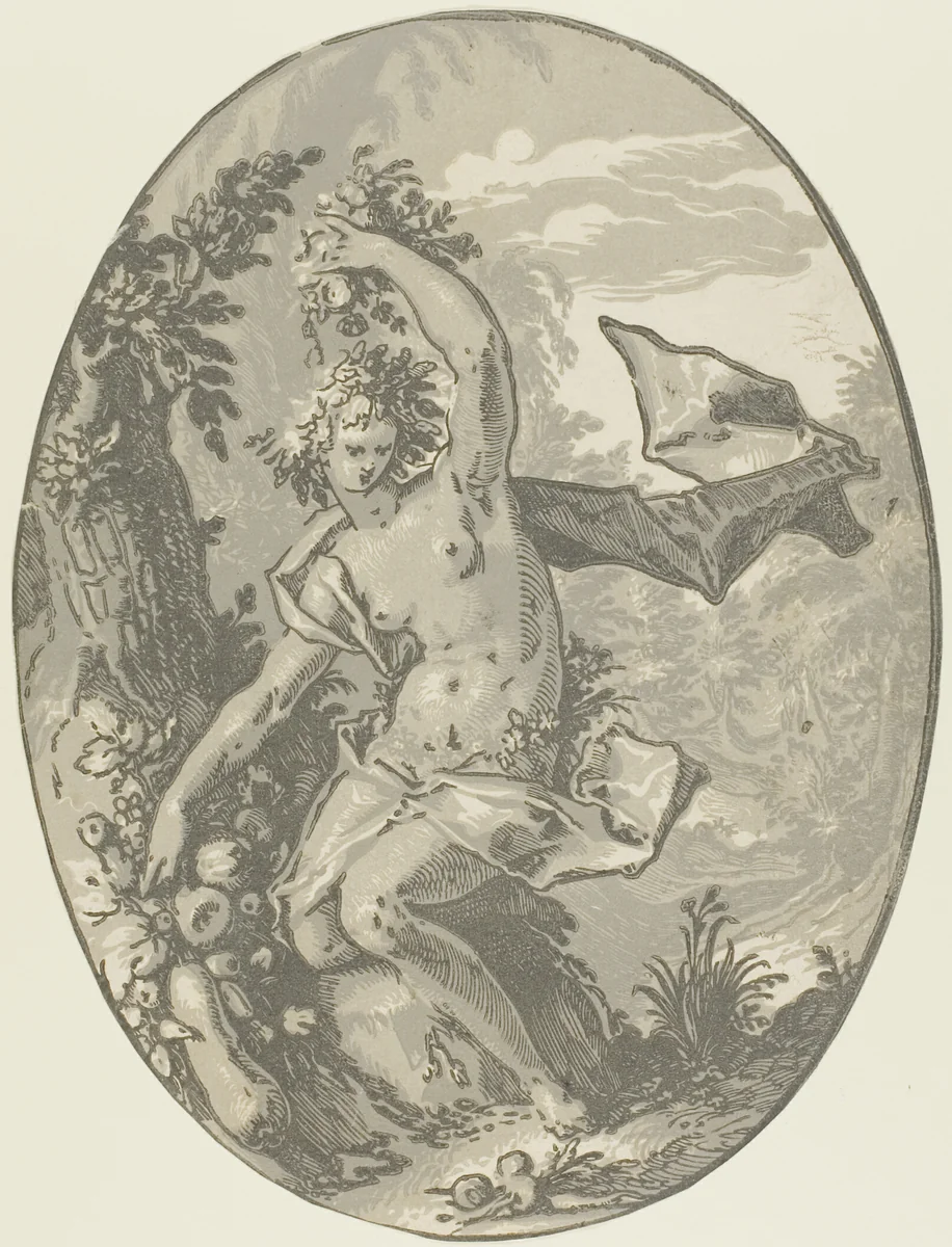 Proserpine, plate five from Demogorgon and the Deities by Hendrick Goltzius, print, 1587-1591