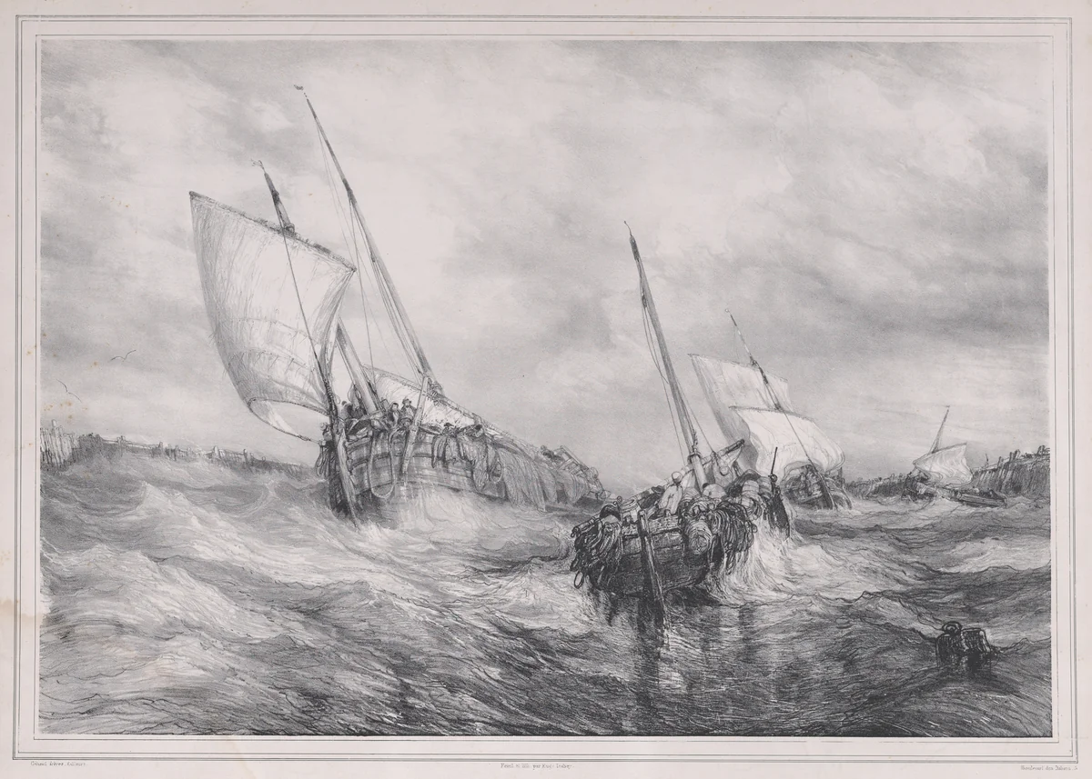 Return to the Port by Eugène Isabey, print, 1839