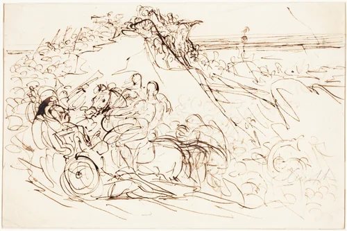 Xenophon and the Greeks Sighting the Sea [recto] by Benjamin Robert Haydon, drawing, 1786-1846