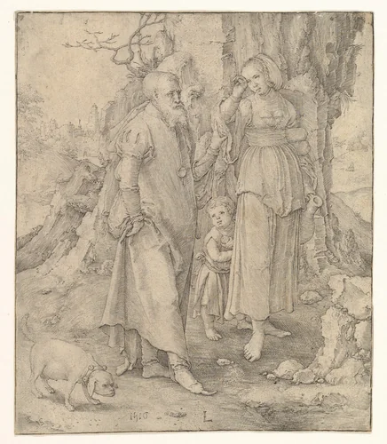 Abraham Sending Away Hagar by Lucas van Leyden, print, 1516