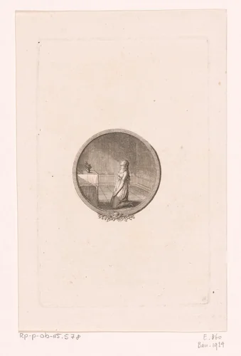 Biddend jong meisje by Daniel Nikolaus Chodowiecki, print, 1797