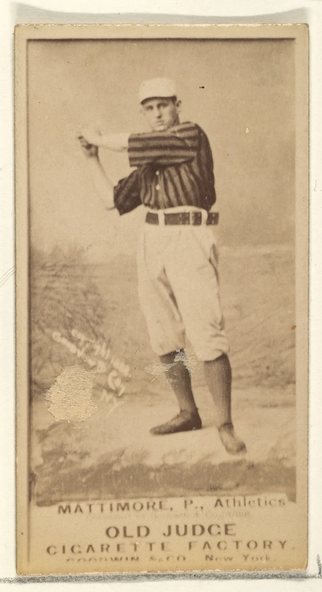 Mattimore, Pitcher, Philadelphia Athletics, from the Old Judge series (N172) for Old Judge Cigarettes by Goodwin & Company, photograph, 1888