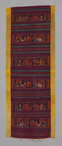 Khmer Pidan with Scenes from the Jataka Tales by Cambodia, textile, 1875-1900