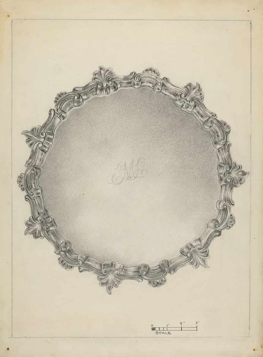 Silver Salver by Vincent Carano, index of american design, 1939