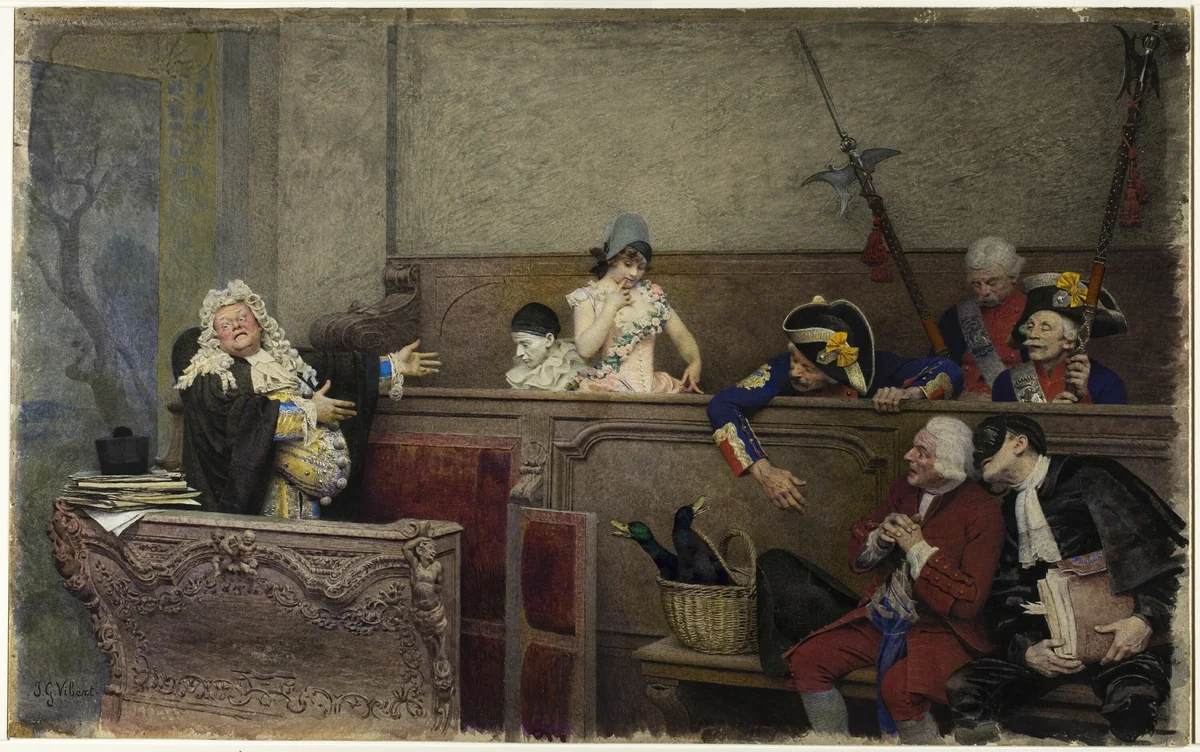 Trial of Pierrot by Jehan-Georges Vibert, painting, 1860-1901
