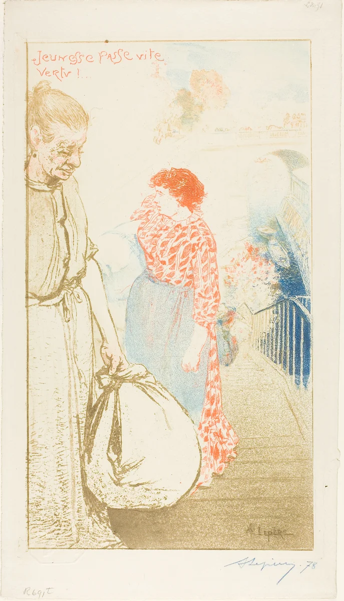 The Laundresses, from the third album of L'Estampe Originale by Louis Auguste Lepère, print, 1894