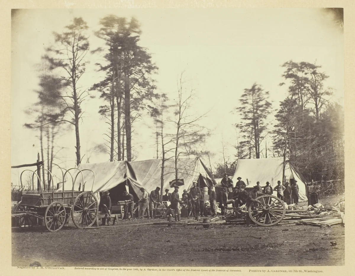 Army Repair Shop by Timothy O'Sullivan, photograph, 1864