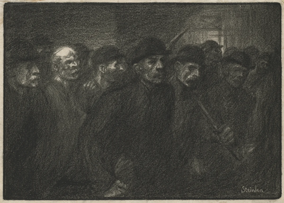 Ouvriers Sortant de L'Usine by Théophile Alexandre Steinlen, print, 1903