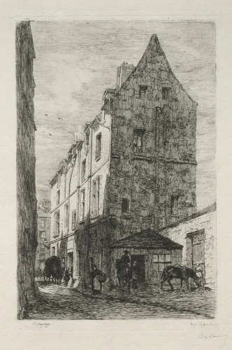 Maison dite de la Reine Blanche, Rue de Marmousets by Alfred Alexandre Delauney, print, 1870-1894