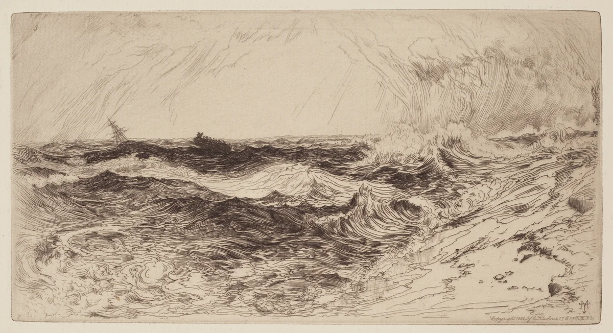 The Resounding Sea by Thomas Moran, portfolio, 1880