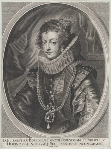 Portrait of Elisabeth of Bourbon, Queen of Spain by anonymous, print, 1645-1705