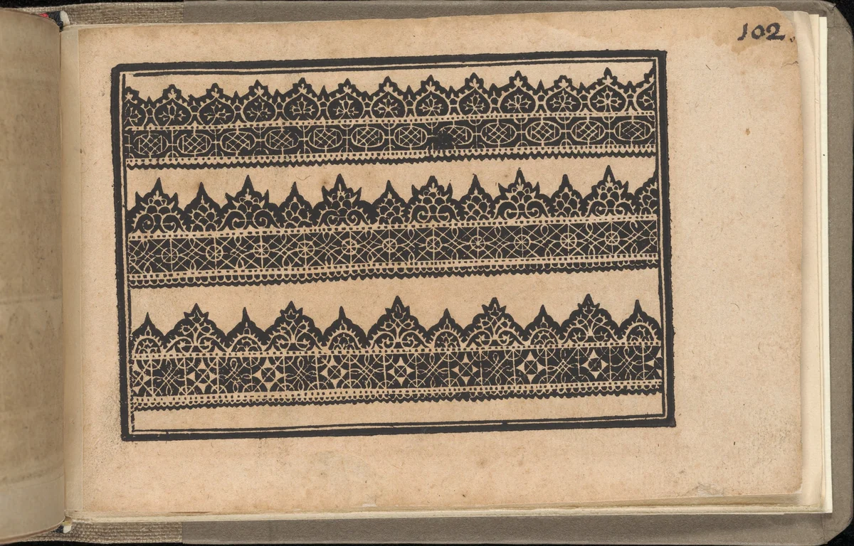 Schön newes Modelbuch (Page 102r) by Sigismundus Latomus, book, 1608