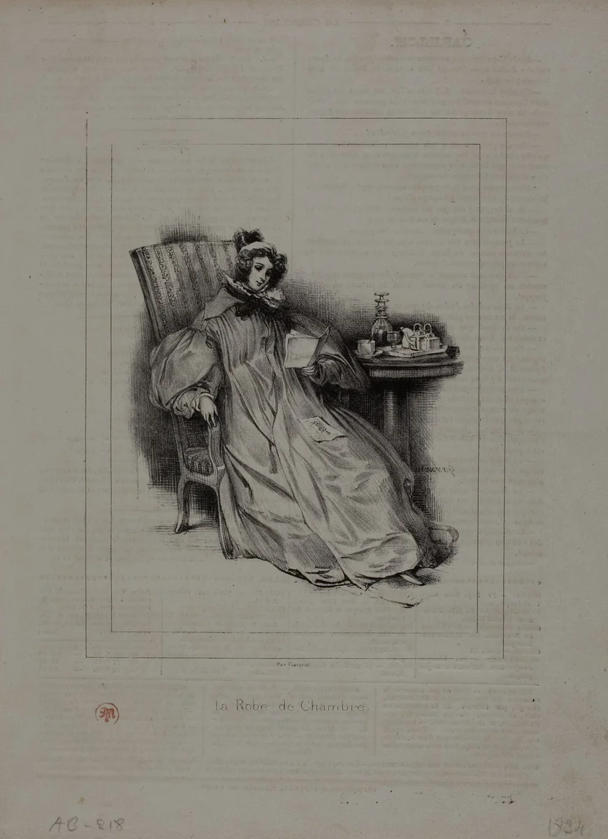 The Dressing Gown by Paul Gavarni, print, 1834