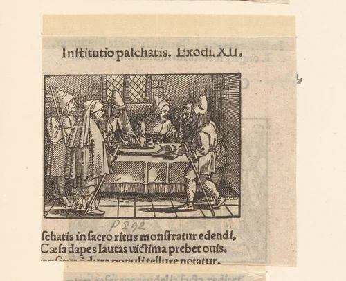 Mozes stelt de Pesach in by anonymous, print, 1530-1533