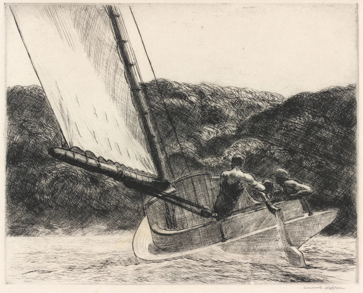 The Cat Boat by Edward Hopper, print, 1922