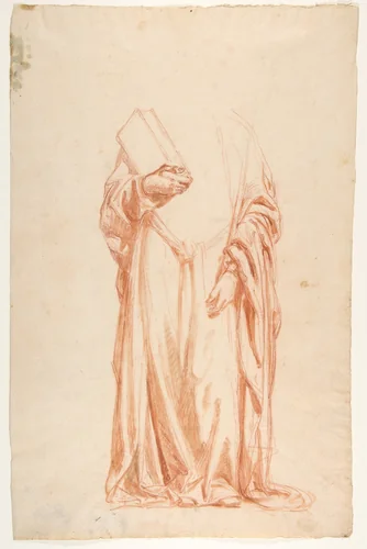 Drapery Study for Sainte-Clotilde (upper register; study for wall paintings in the Chapel of Saint Remi, Sainte-Clotilde, Paris, 1858) by Isidore Pils, drawing, 1830-1875