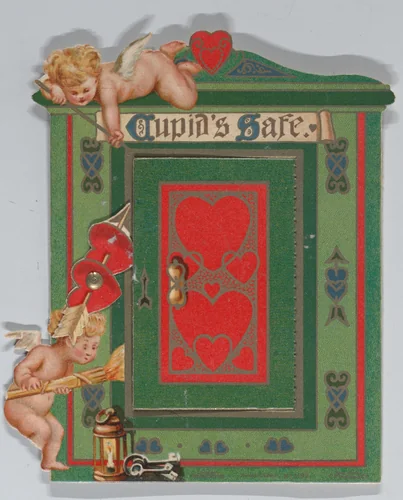Valentine - Mechanical, Cupids with safe and money by anonymous, other, 1875