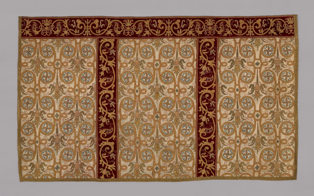 Altar Piece (Part of a Chasuble) by Spain, textile, 1601-1700