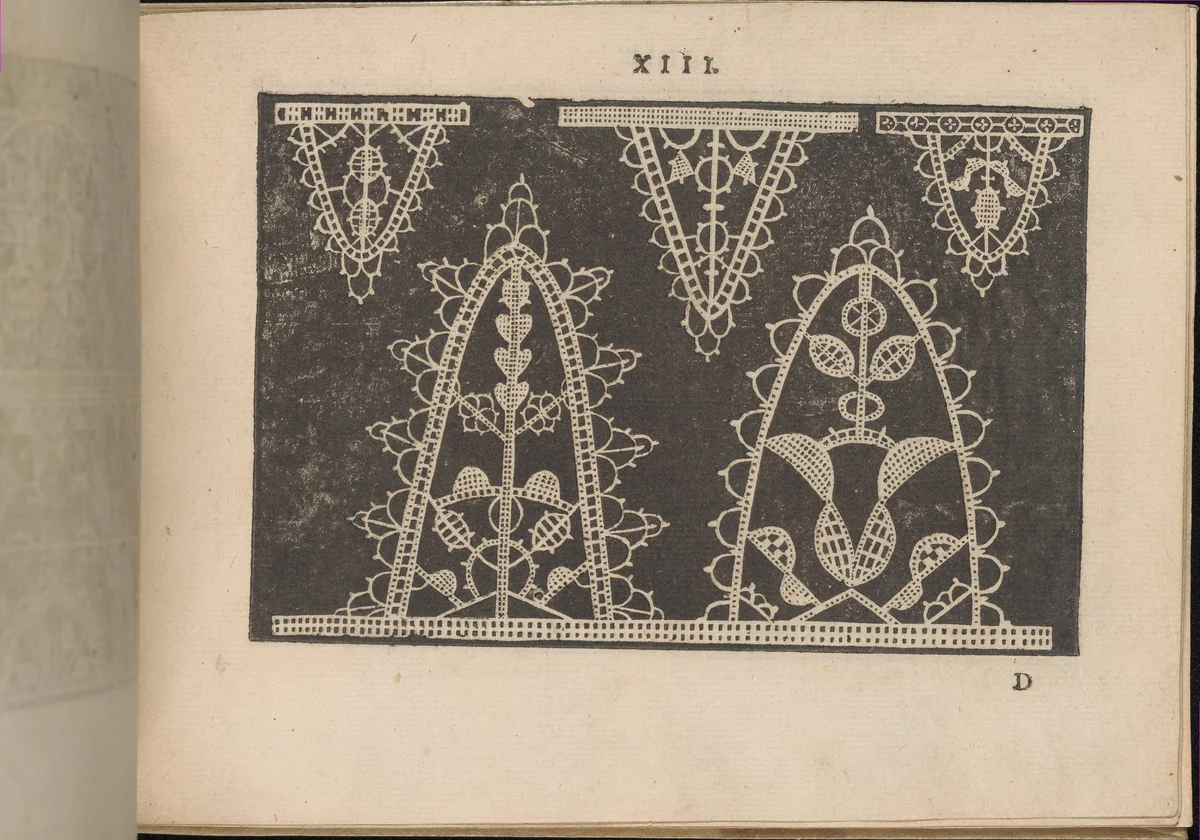 Prima Parte de' Fiori, e Disegni di varie sorti di Ricami Moderni, page 13 (recto) by Giovanni Battista Ciotti, book, 1591