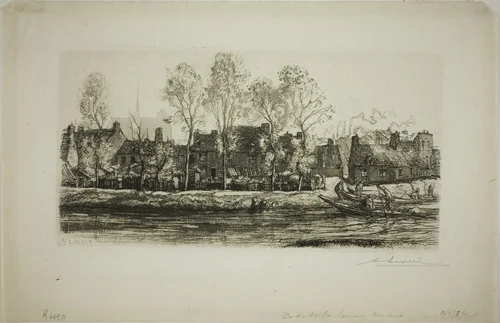 Banks of the Somme at Amiens by Louis Auguste Lepère, print, 1907