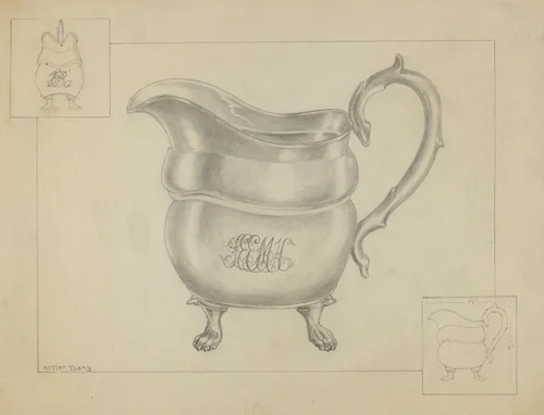 Silver Creamer by Hester Duany, index of american design, 1936