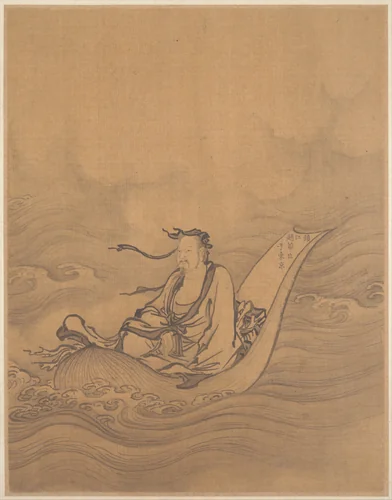 Sage Floating on Lotus Leaf by Unidentified Artist, painting, 1368-1911