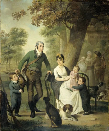 Jonkheer Gysbert Carel Rutger Reinier van Brienen van Ramerus(1771-1821), with his Wife and four of their Children by Adriaan de Lelie, painting, 1804